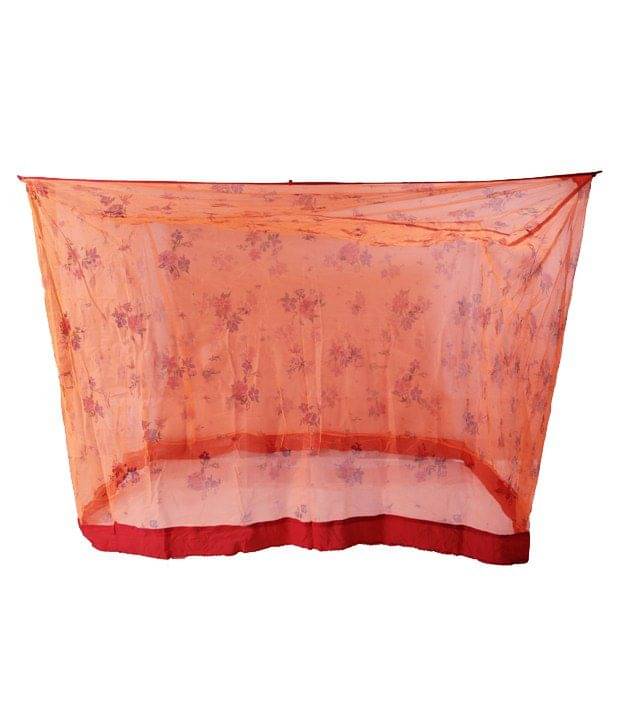 Riddhi Mosquito Net, Machardani Orange Polyester Mosquito Net, Machardani with Border Riddhi Mosquito Net, Machardani Orange Polyester Mosquito Net, Machardani with Border
