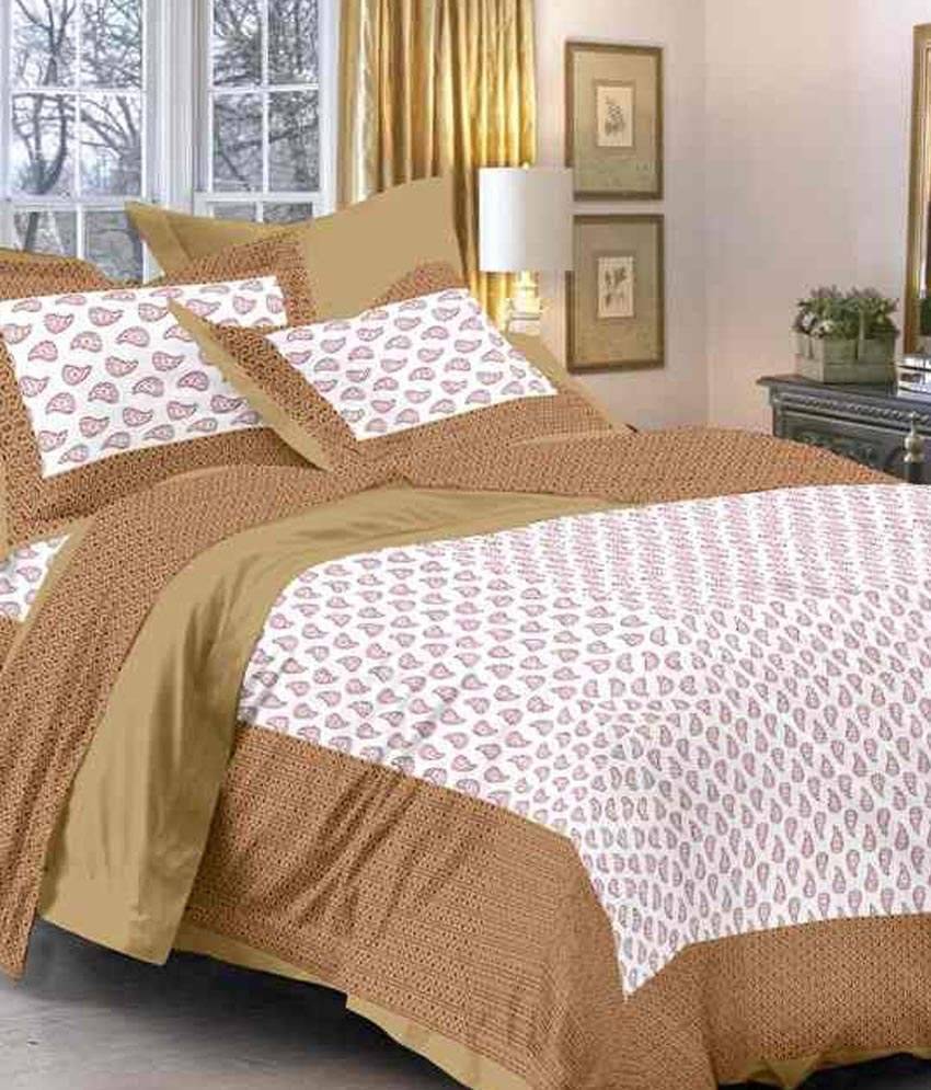 UniqChoice Cotton Jaipuri King Size Double Bed Sheet With 2 Pillow Cover UniqChoice Cotton Jaipuri King Size Double Bed Sheet With 2 Pillow Cover