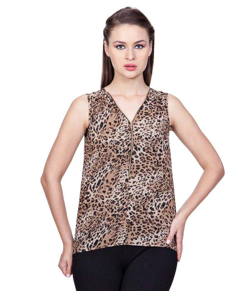     			StyleStone Women's Georgette Regular Top ( Brown )