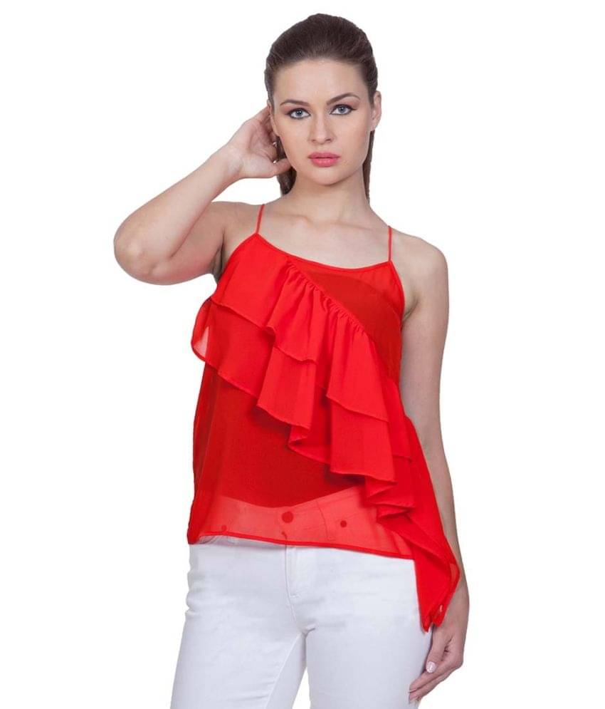     			StyleStone Women's Polyester Regular Top ( Red )