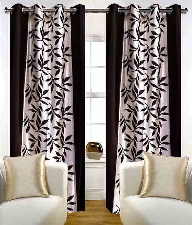     			Tanishka Fabs Solid Semi-Transparent Eyelet Curtain 7 ft ( Pack of 2 ) - Black