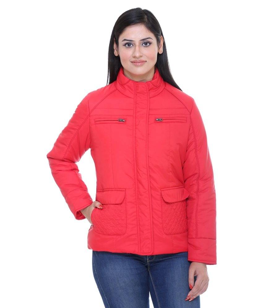     			Trufit Red Polyester Blend Bomber Jackets