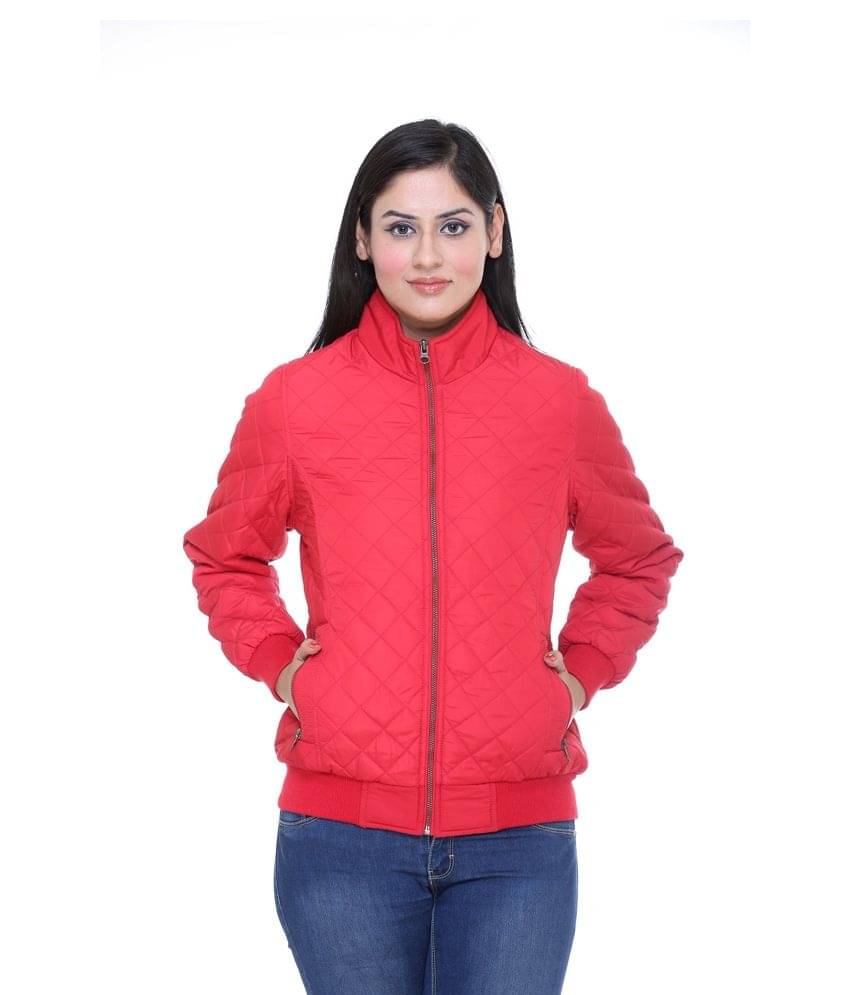     			Trufit Red Polyester Blend Bomber Jackets