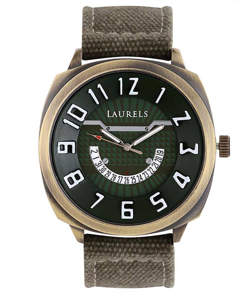 Laurels Hugo Series Men's Watch (Lo-Hg-104)-Green Laurels Hugo Series Men's Watch (Lo-Hg-104)-Green