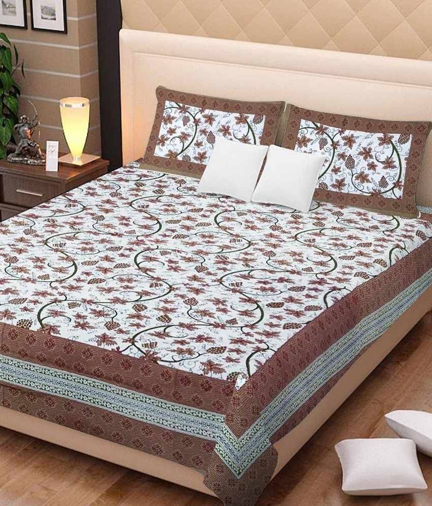     			Kismat Collection Cotton Double Bedsheet ( Multi )