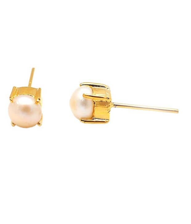 Jewar Mandi Golden Designer Studs - Earrings | Buy online on ZillyBuy