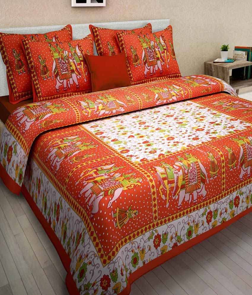     			Uniqchoice Cotton Double Bedsheet ( Multi )