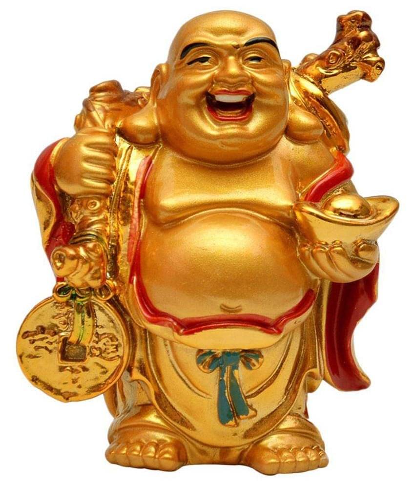U P Handicrafts Glossy Resin Fengshui Laughing Buddha Showpiece U P Handicrafts Glossy Resin Fengshui Laughing Buddha Showpiece