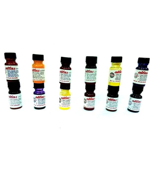     			Vardhman Pigment Acryamine dye for Block and Screen Printing, Multicolour, 20 ml Each Bottle, Set of 12