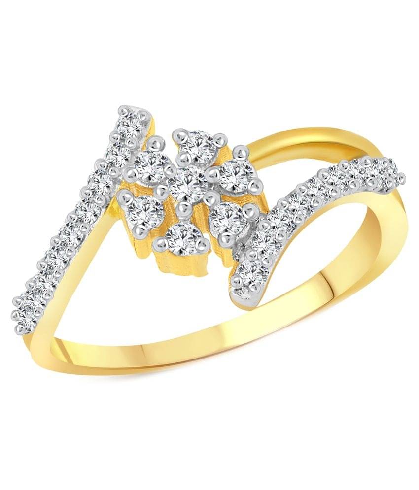 Vighnaharta Creature Flora Cz Gold And Rhodium Plated Ring Vighnaharta Creature Flora Cz Gold And Rhodium Plated Ring