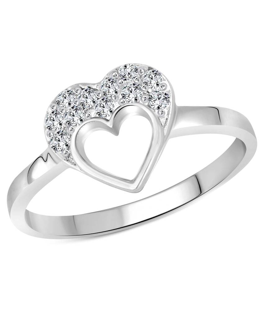 Vighnaharta My Love Cz Silver And Rhodium Plated Ring Vighnaharta My Love Cz Silver And Rhodium Plated Ring