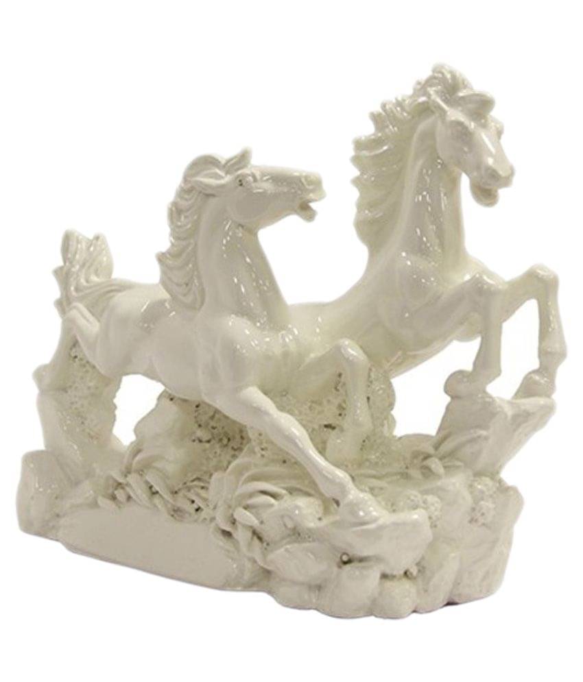     			Mahavastu White Pair of White Horses Decor