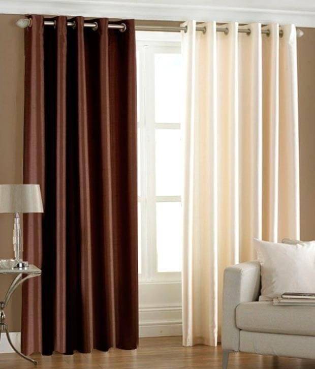     			Tanishka Fabs Solid Semi-Transparent Eyelet Curtain 5 ft ( Pack of 2 ) - Multi Color