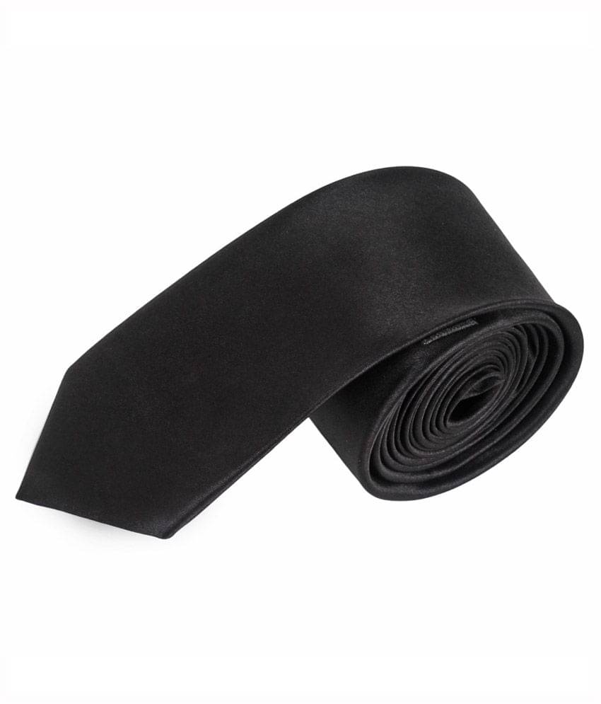 Greyon Black Polyester Formal Thin Tie Greyon Black Polyester Formal Thin Tie