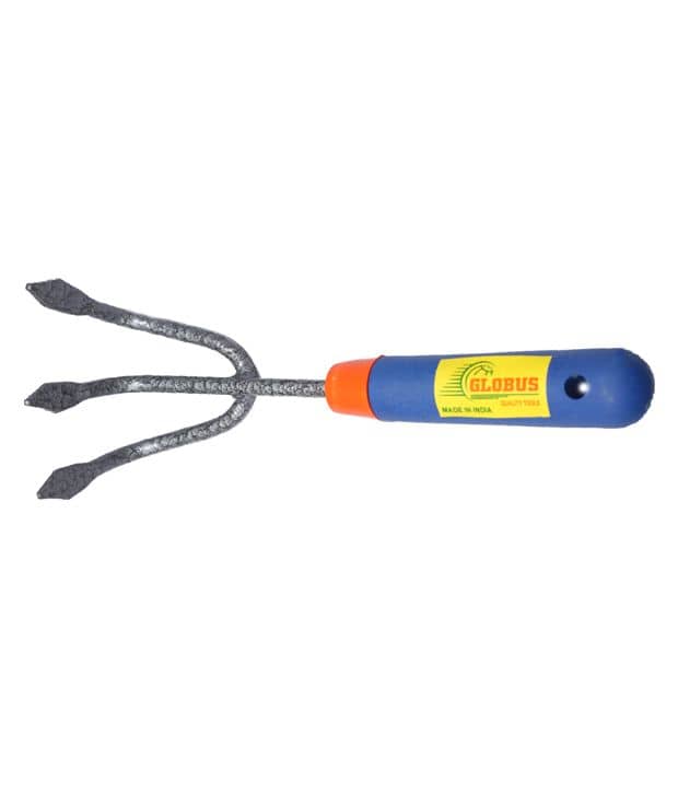 Globus Tools Blue Carbon Steel Garden Hand Cultivator