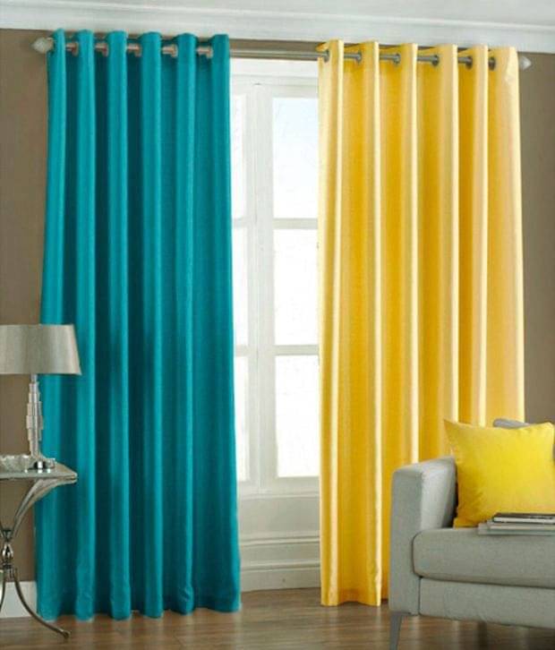 Tanishka Fabs Solid Semi-Transparent Eyelet Curtain 5 ft ( Pack of 2 ) - Multi Color Tanishka Fabs Solid Semi-Transparent Eyelet Curtain 5 ft ( Pack of 2 ) - Multi Color