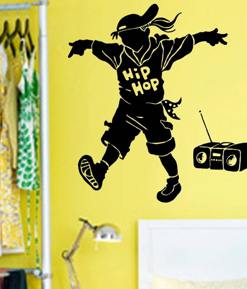     			Decor Villa Black Hip Hop Wall Sticker