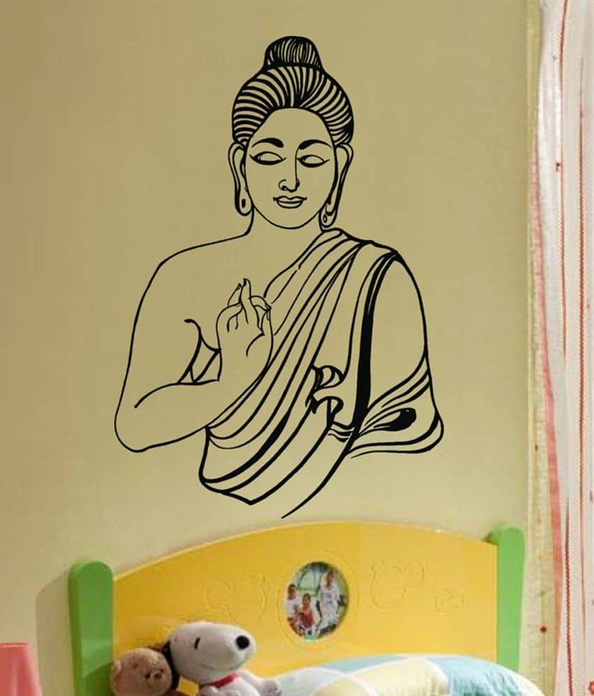 Decor Villa Black Lord Buddha Wall Sticker