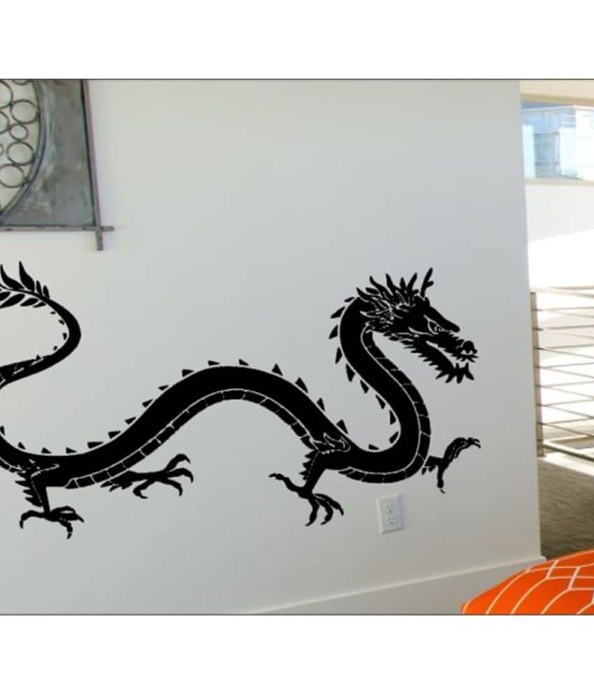 Decor Villa Black Snack Dragon Wall Sticker