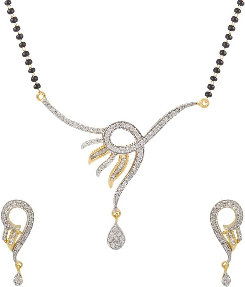 YOUBELLA Silver Mangalsutra Set ( Pack of 1 )