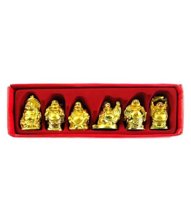     			Shine&shine Golden Fengshui Laughing Buddha - Set of 6