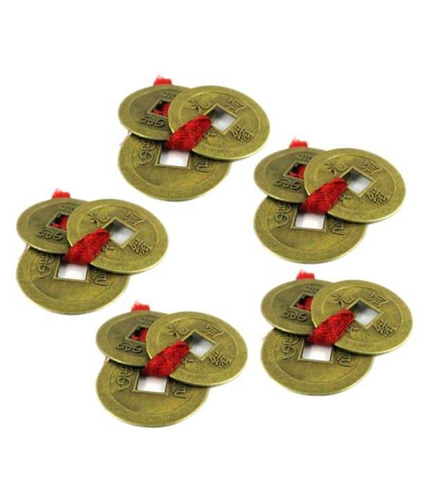     			Shine&shine Multicolor Feng Shui Lucky Coins - Set of 15