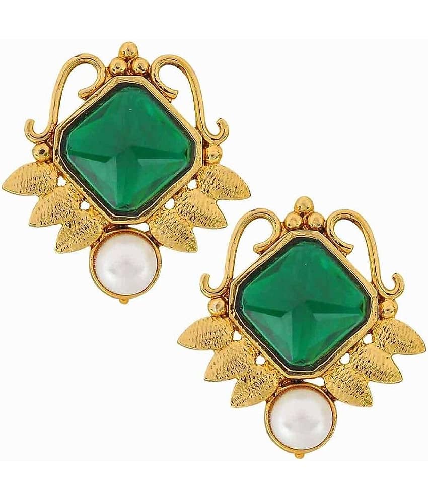 The Jewelbox Green Designer Stud Earrings - Earrings | Buy online on ZillyBuy