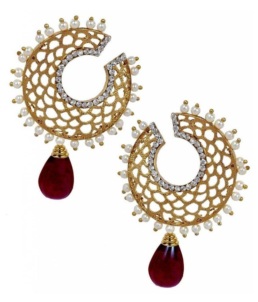 The Jewelbox Red Designer Stud Earrings The Jewelbox Red Designer Stud Earrings