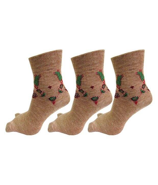 Rc. Royal Class Beige Woolen Ankle Length Women's Winter Socks (Pack of 3) Rc. Royal Class Beige Woolen Ankle Length Women's Winter Socks (Pack of 3)