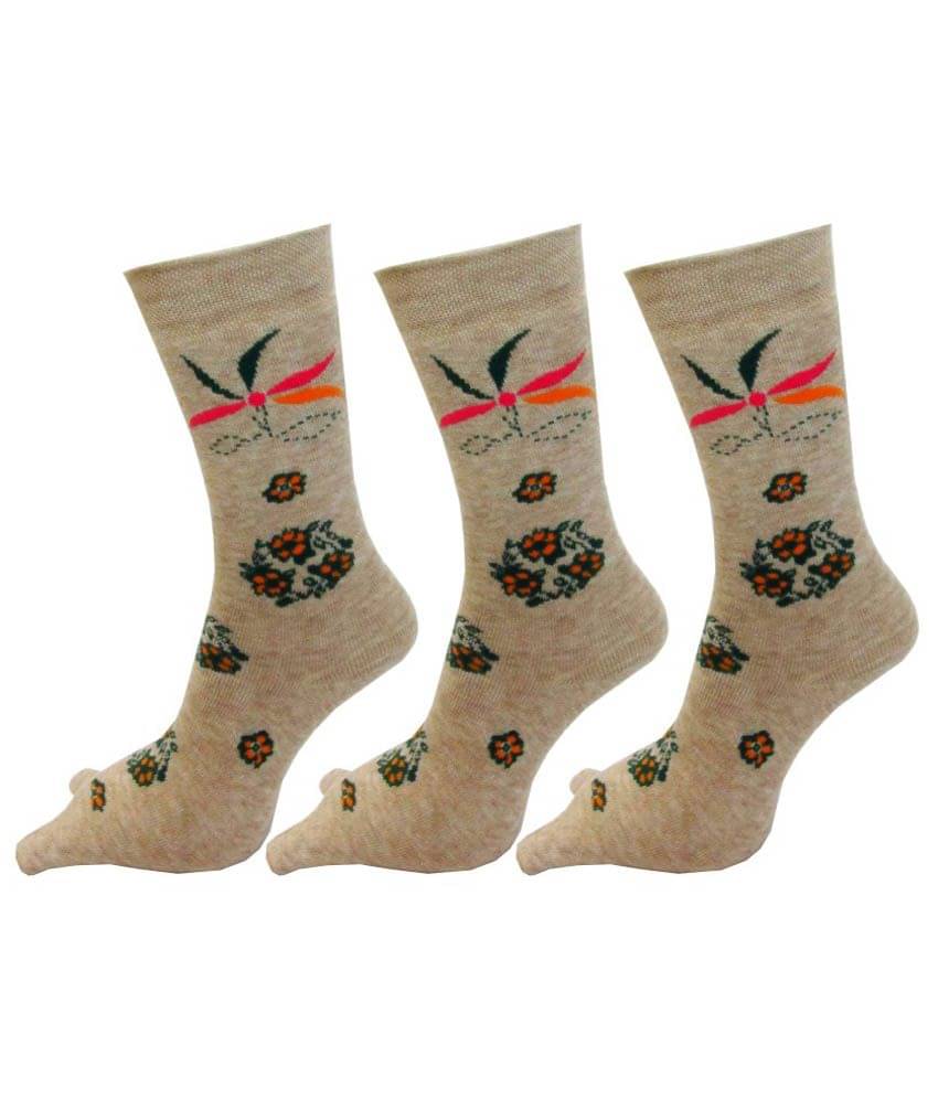 Rc. Royal Class Beige Casual Thumb Women's Winter Socks (Pack of 3) Rc. Royal Class Beige Casual Thumb Women's Winter Socks (Pack of 3)