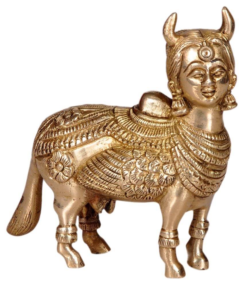     			Deep Creations Yellow Kaamdhenu Cow Idol