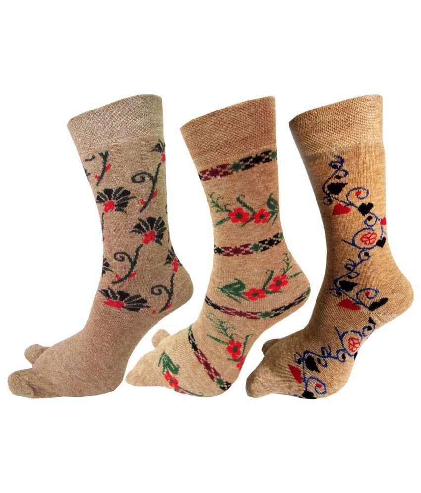 Rc. Royal Class Beige Casual Thumb Socks For Women Pack Of 3 Rc. Royal Class Beige Casual Thumb Socks For Women Pack Of 3