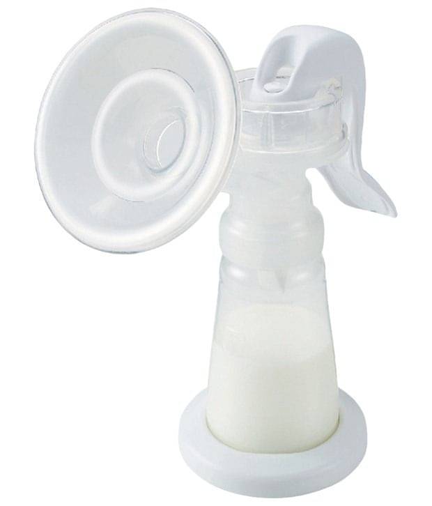 Pigeon White Breast Pump with Milk Container     			Pigeon White Breast Pump with Milk Container