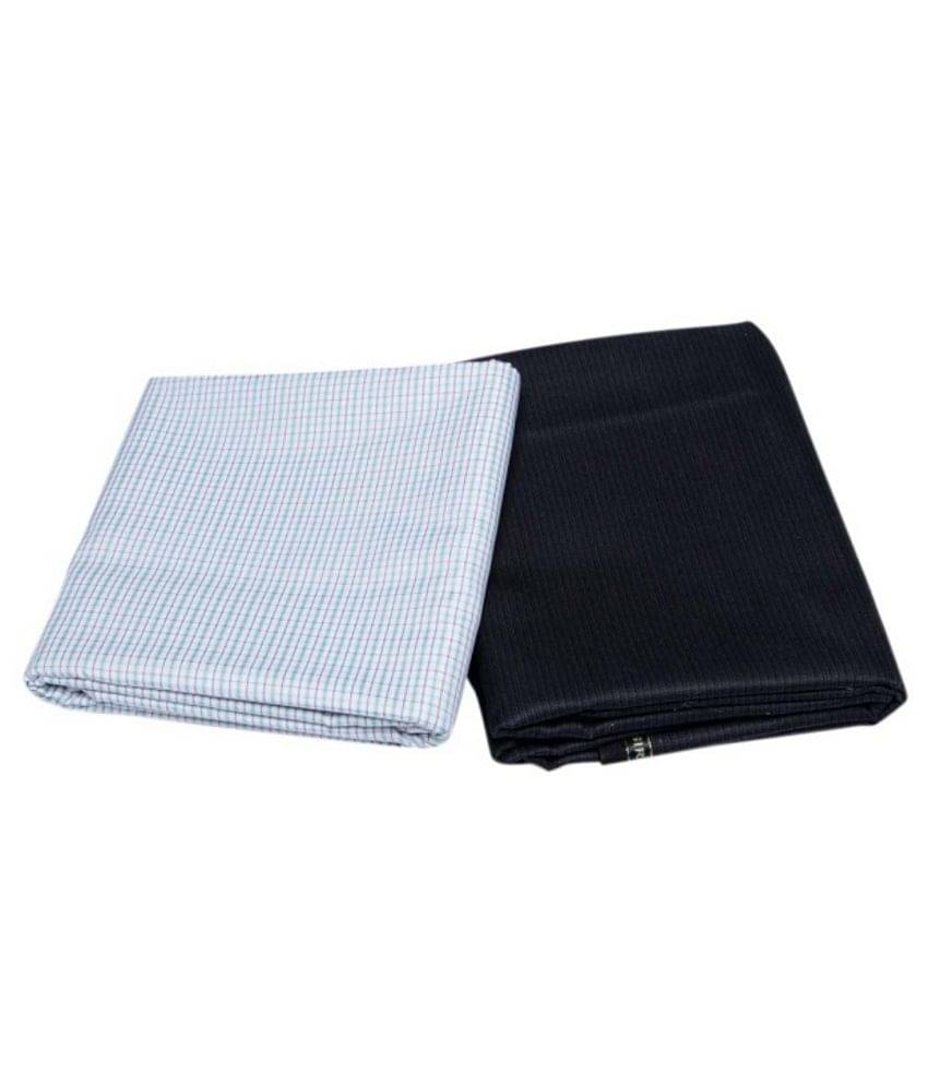 Kundan Sulz Gwalior Multicolour Poly Blend Unstitched Shirt And Trousers, Assorted pack of 2 ( 1 Shirt and 1 Trouser Fabrics ) Kundan Sulz Gwalior Multicolour Poly Blend Unstitched Shirt And Trousers, Assorted pack of 2 ( 1 Shirt and 1 Trouser Fabrics )