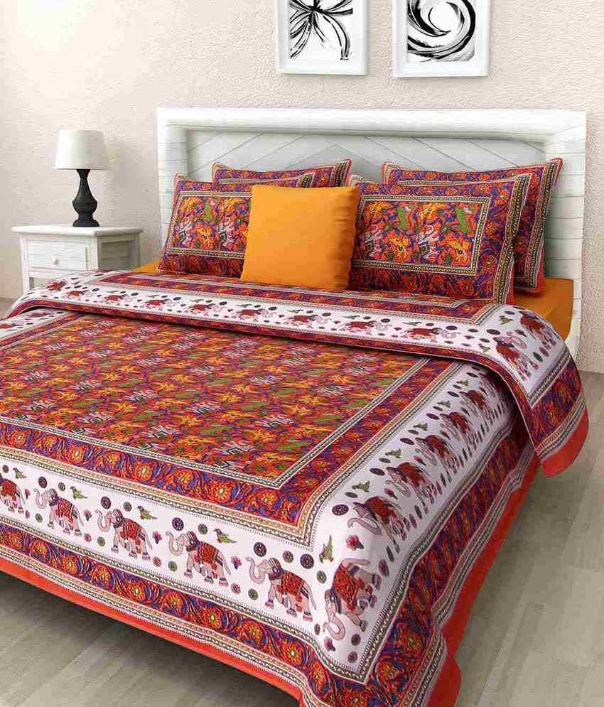     			Uniqchoice Cotton King Bedsheet ( Multi )