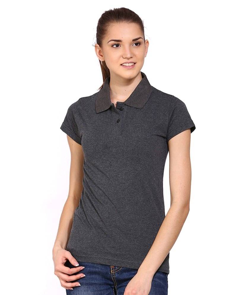     			Ap'pulse Women Cotton Solid Regular Fit Round Neck T-Shirt ( Black )