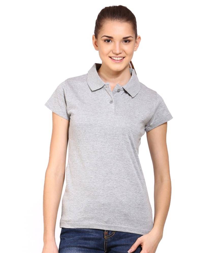 Ap'pulse Women Cotton Solid Regular Fit Round Neck T-Shirt ( Grey ) Ap'pulse Women Cotton Solid Regular Fit Round Neck T-Shirt ( Grey )