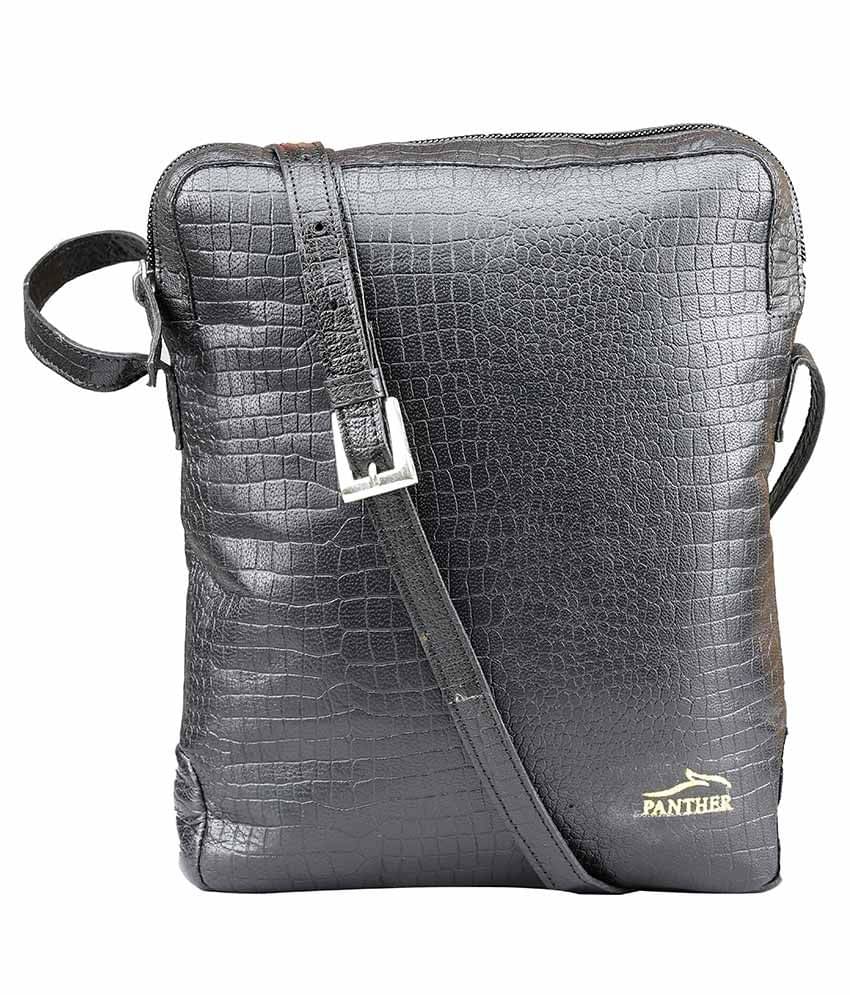 Panther sl0001 Black Leather Casual Messenger Bag Panther sl0001 Black Leather Casual Messenger Bag