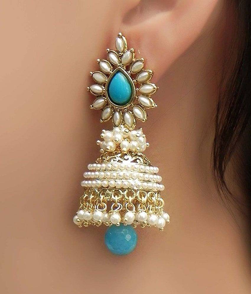 YOUBELLA Multi Color Jhumki Earrings ( Pack of 1 )