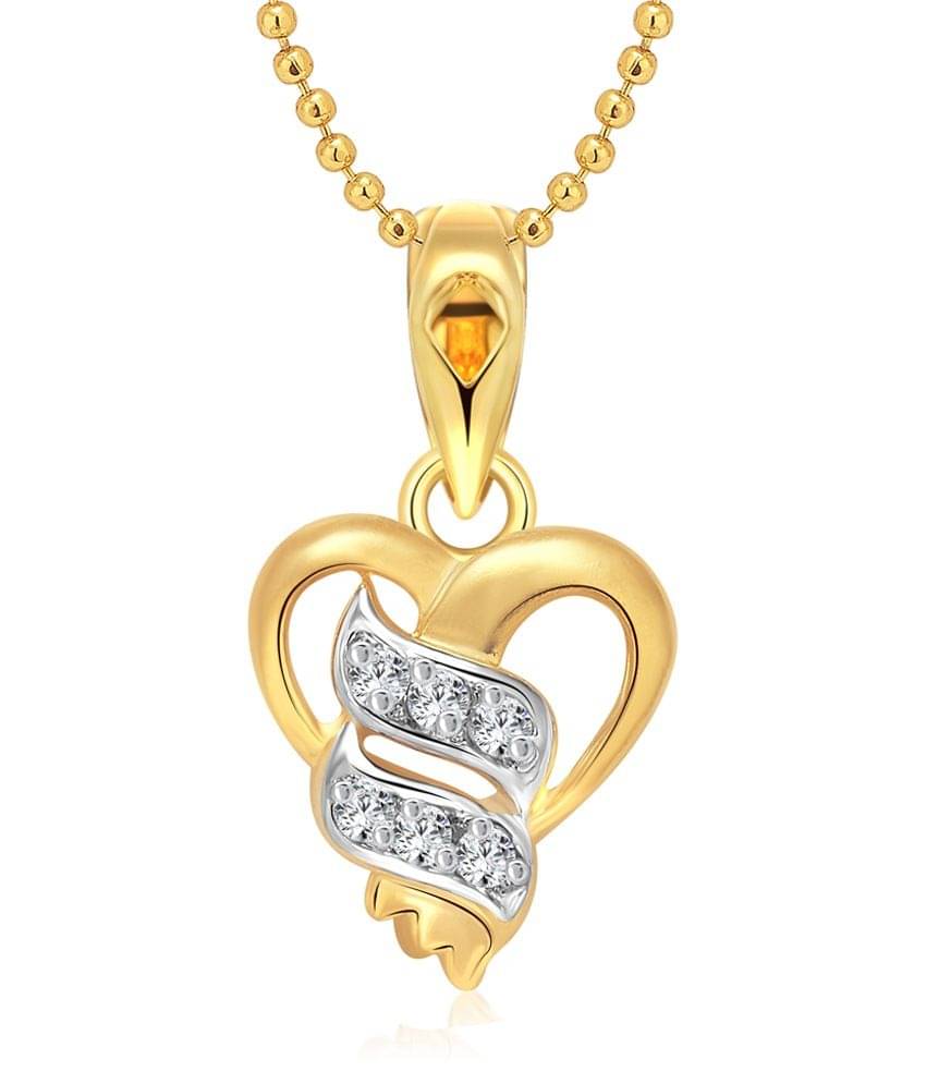 Vighnaharta Radiant Heart CZ Gold and Rhodium Plated Pendant Vighnaharta Radiant Heart CZ Gold and Rhodium Plated Pendant