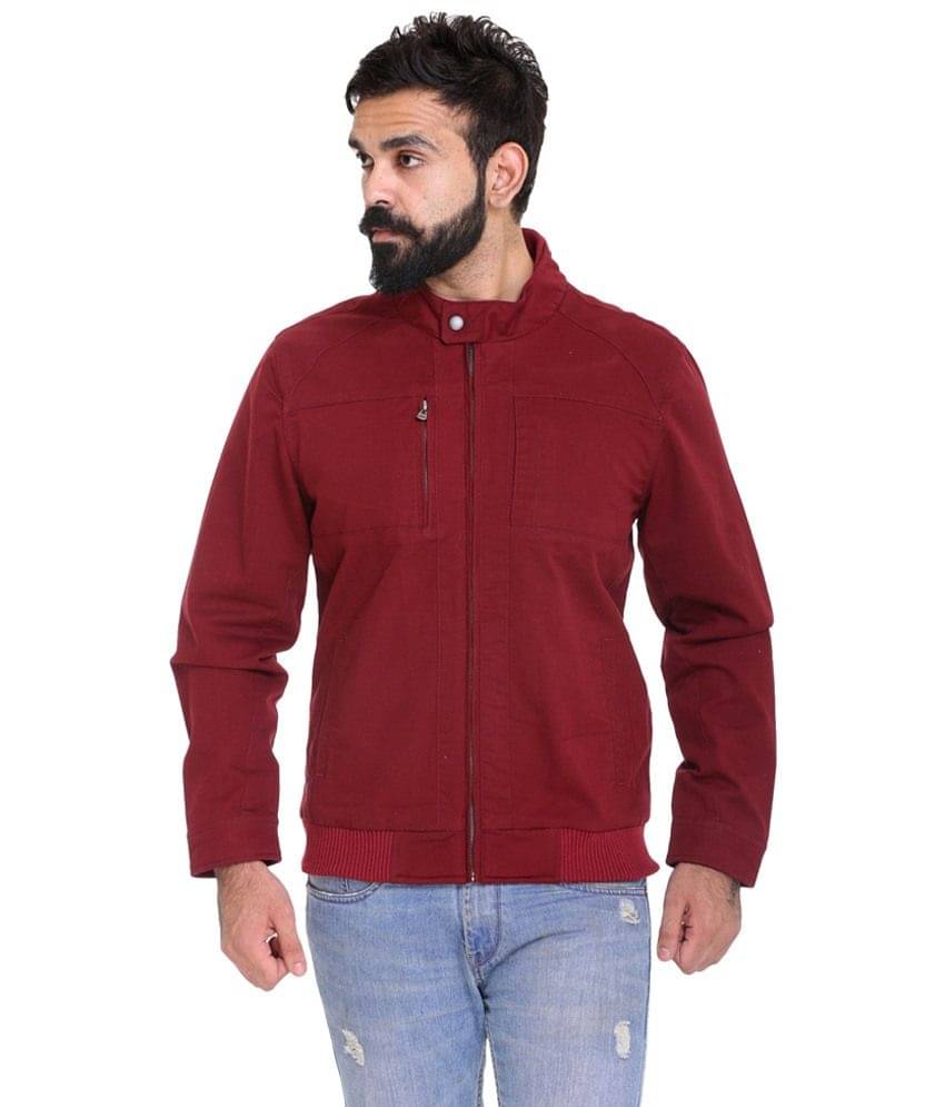 Trufit Cotton Men's Casual Jacket - Maroon ( )     			Trufit Cotton Men's Casual Jacket - Maroon ( )