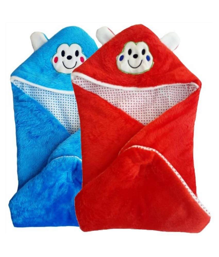 Brandonn Red and Blue Blanket - Pack of 2 Baby Wrap/Baby Swaddle/Baby Sleeping Bag Brandonn Red and Blue Blanket - Pack of 2 Baby Wrap/Baby Swaddle/Baby Sleeping Bag