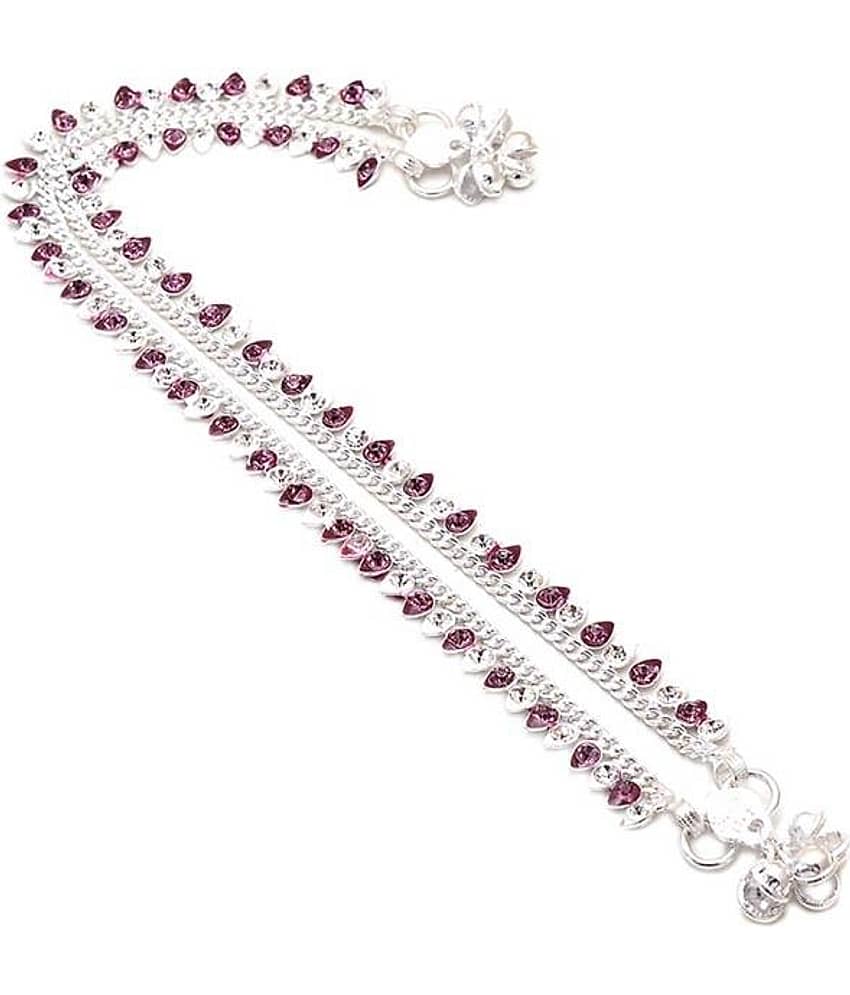Jewar Mandi silver plated anklet pair 6590 - Anklets | Buy online on ZillyBuy