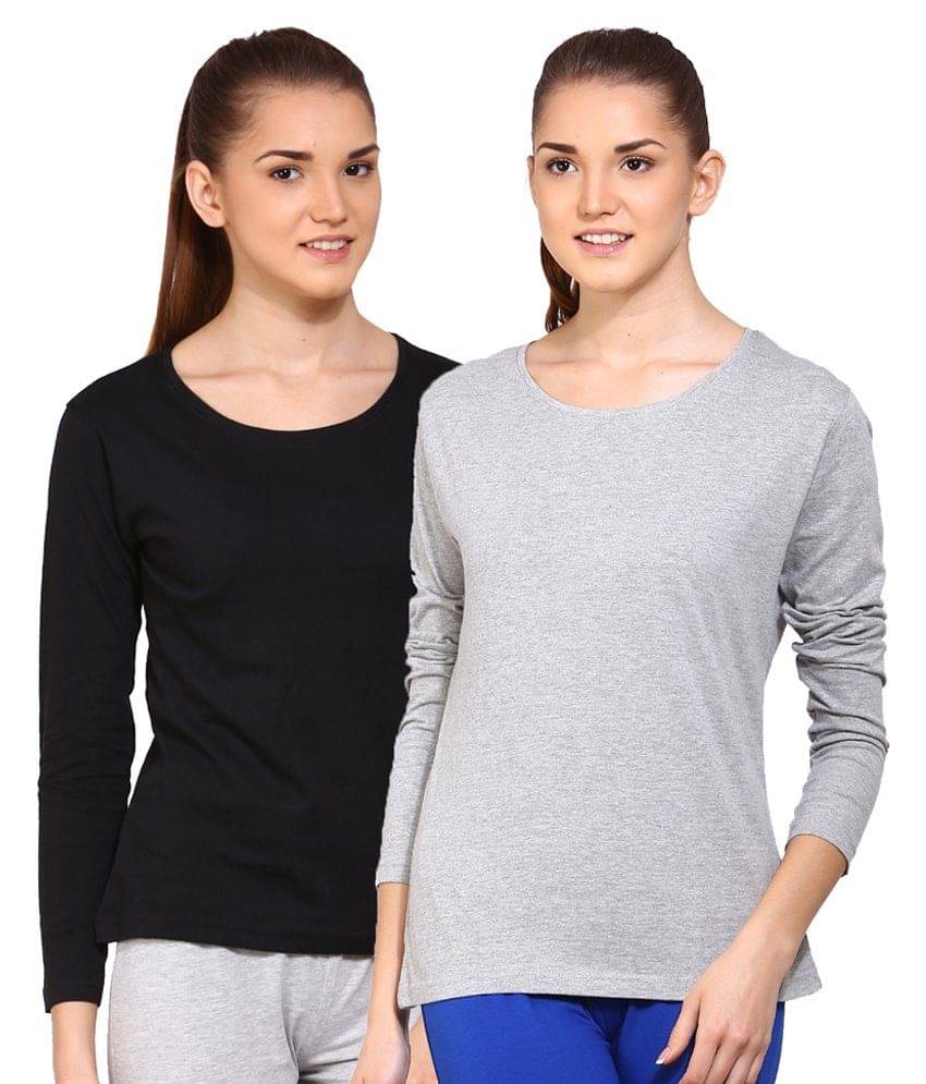 Ap'pulse Women Cotton Solid Regular Fit Round Neck T-Shirt ( Black ) Ap'pulse Women Cotton Solid Regular Fit Round Neck T-Shirt ( Black )