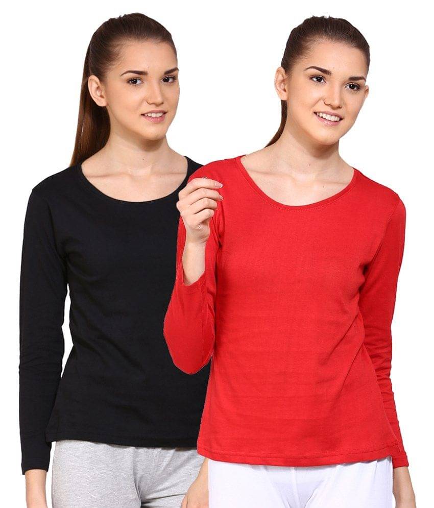 Ap'pulse Women Cotton Solid Regular Fit Round Neck T-Shirt ( Black ) Ap'pulse Women Cotton Solid Regular Fit Round Neck T-Shirt ( Black )