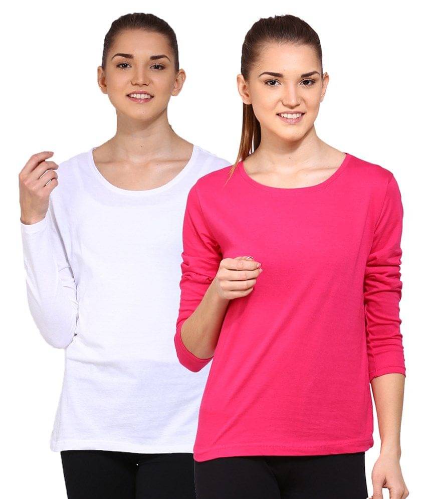 Ap'pulse Women Cotton Solid Regular Fit Round Neck T-Shirt ( White ) Ap'pulse Women Cotton Solid Regular Fit Round Neck T-Shirt ( White )