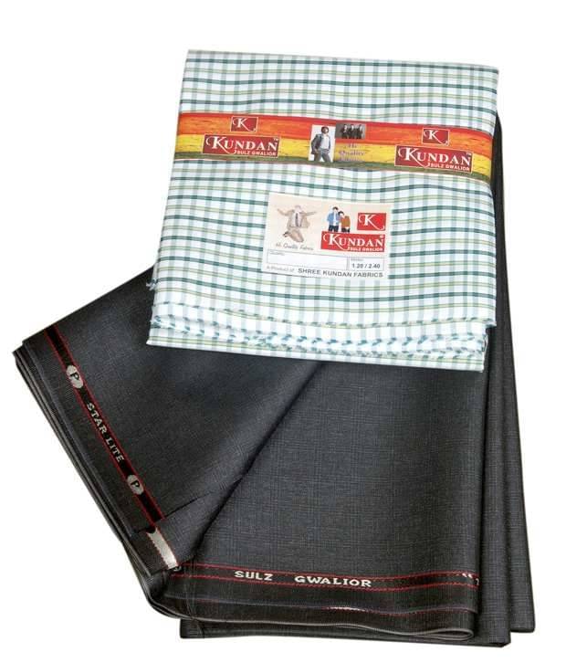 KUNDAN SULZ GWALIOR Multi Poly Blend Unstitched Shirts & Trousers 2 Pant and 2 Shirt Pieces KUNDAN SULZ GWALIOR Multi Poly Blend Unstitched Shirts & Trousers 2 Pant and 2 Shirt Pieces