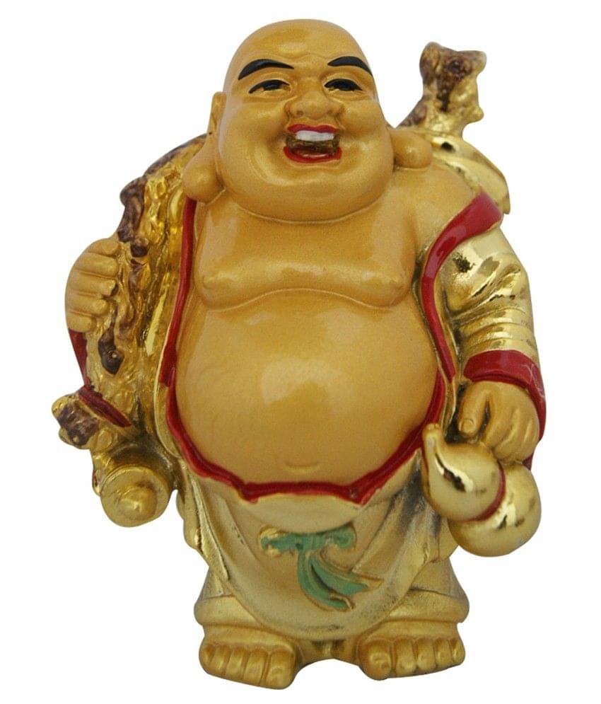     			Future Oracle Glossy Resin Feng Shui Laughing Buddha With Money Bag