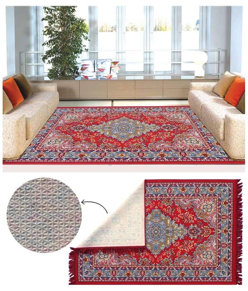     			Status Multicolour Printed Rug 4x6 Feet
