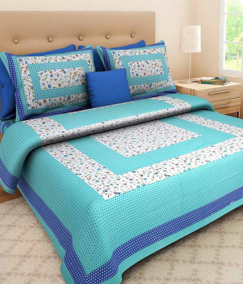     			Uniqchoice Cotton King Bedsheet ( Blue )